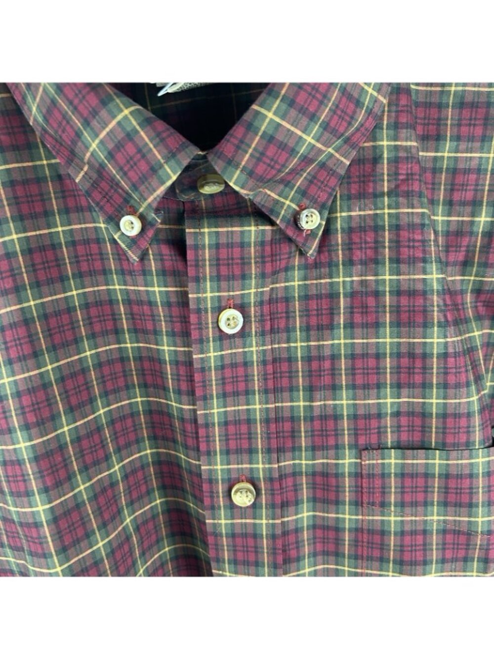 LL Bean Men's Red Plaid 2xlt Tall Button Up 218574 NWT Traditional Fit - Picture 3 of 9